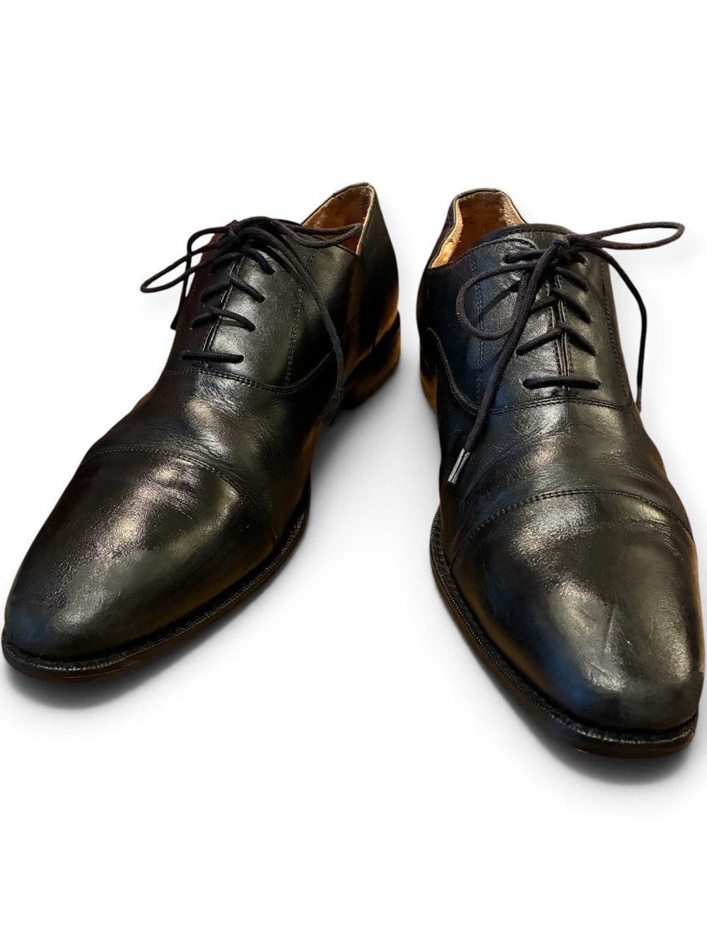 Nordstrom JWN fine quality black leather dress oxfords. Sz 10.5.
